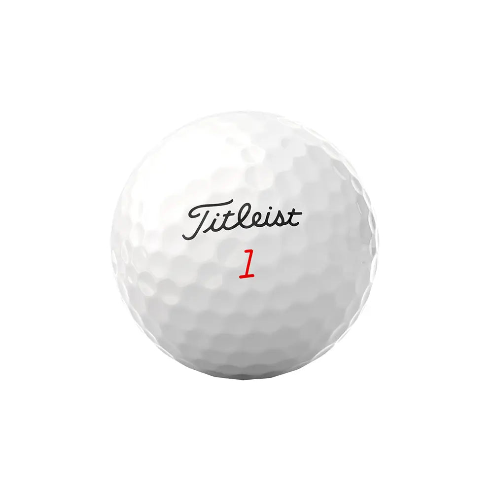 White golf ball with 'Titleist' branding on a white background