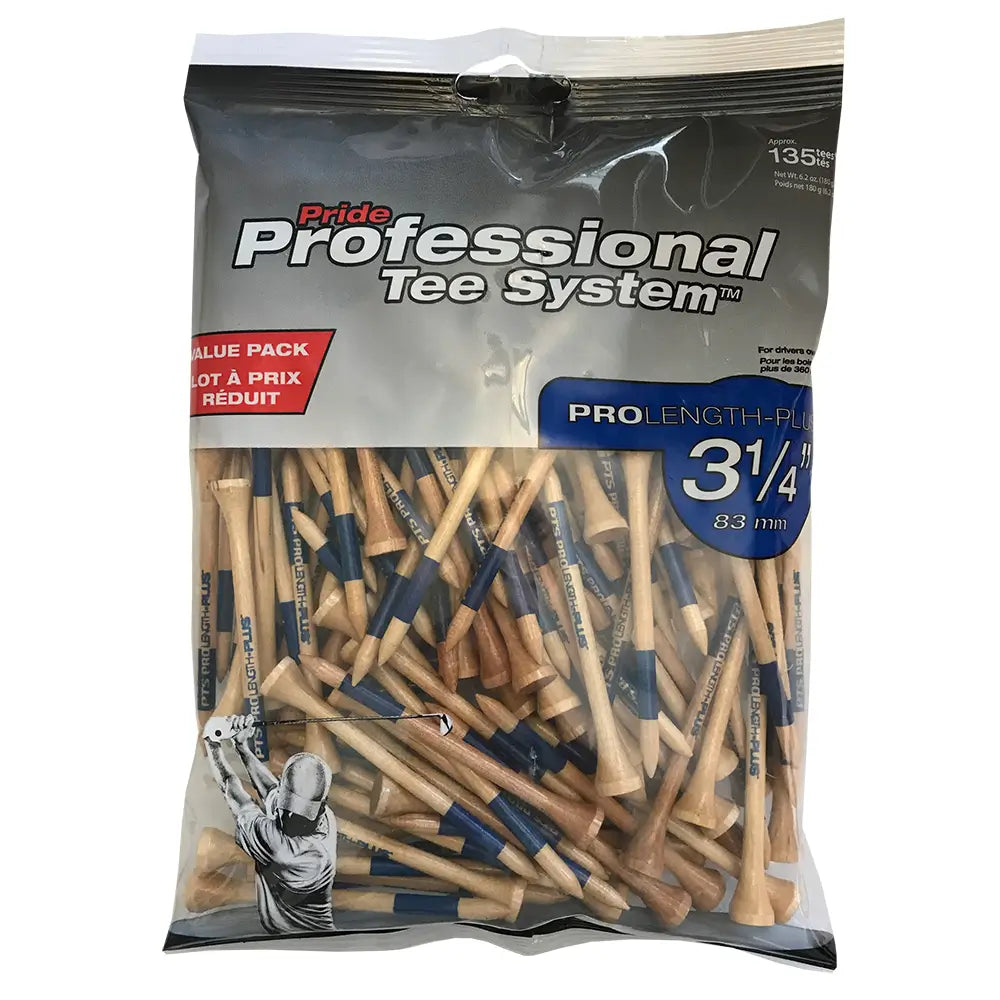 Package of Pride Professional Tee System with wooden tees inside