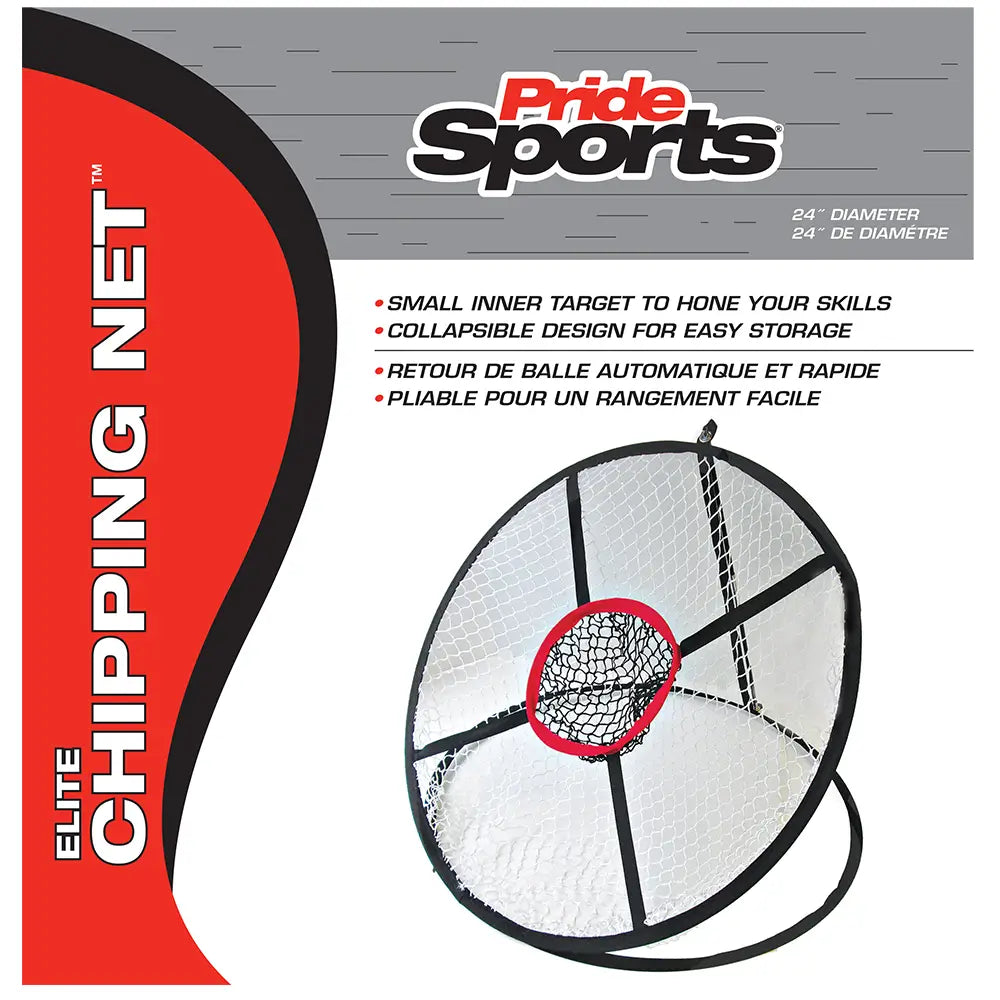 PrideSports Elite Chipping Net packaging with product image and branding.