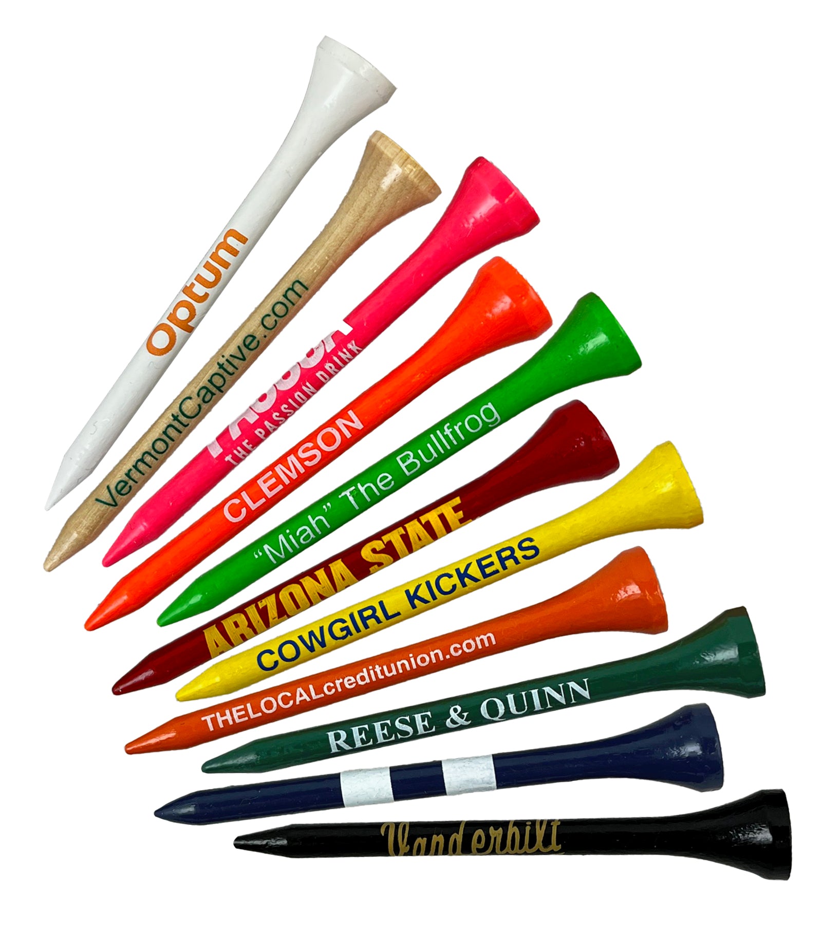 2 ¾" Personalized Wood Golf Tees