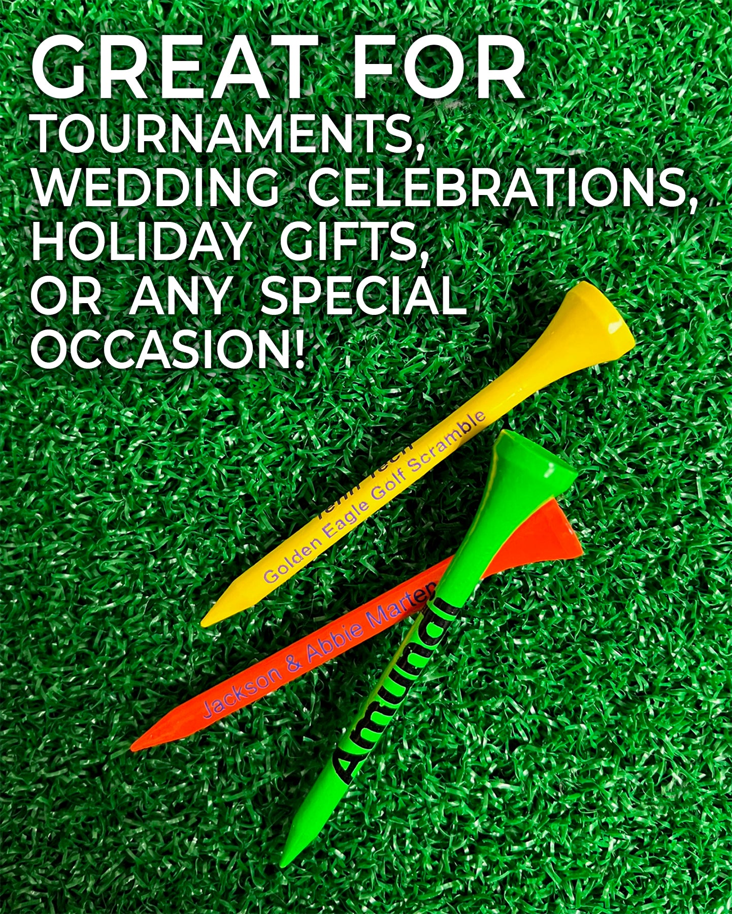 2 ¾" Personalized Wood Golf Tees