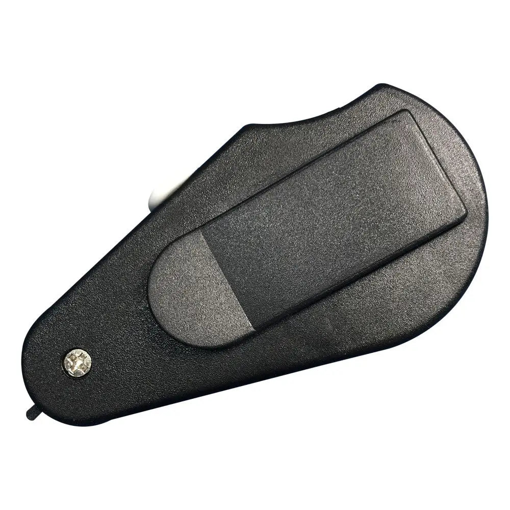 Black golf multi tool with a textured belt clip on a white background