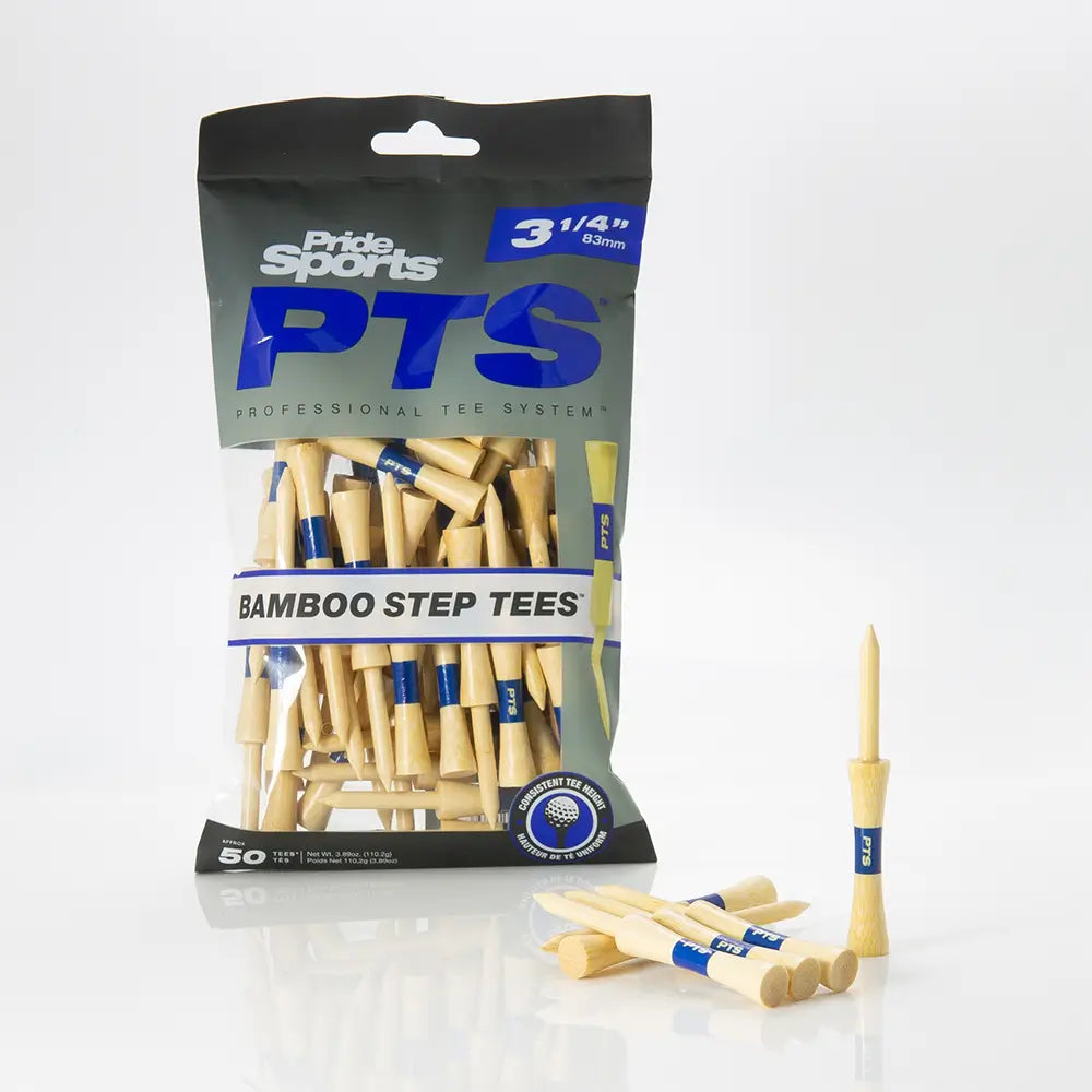 Pack of PTS Bamboo Step Tees with visible branding on a white background