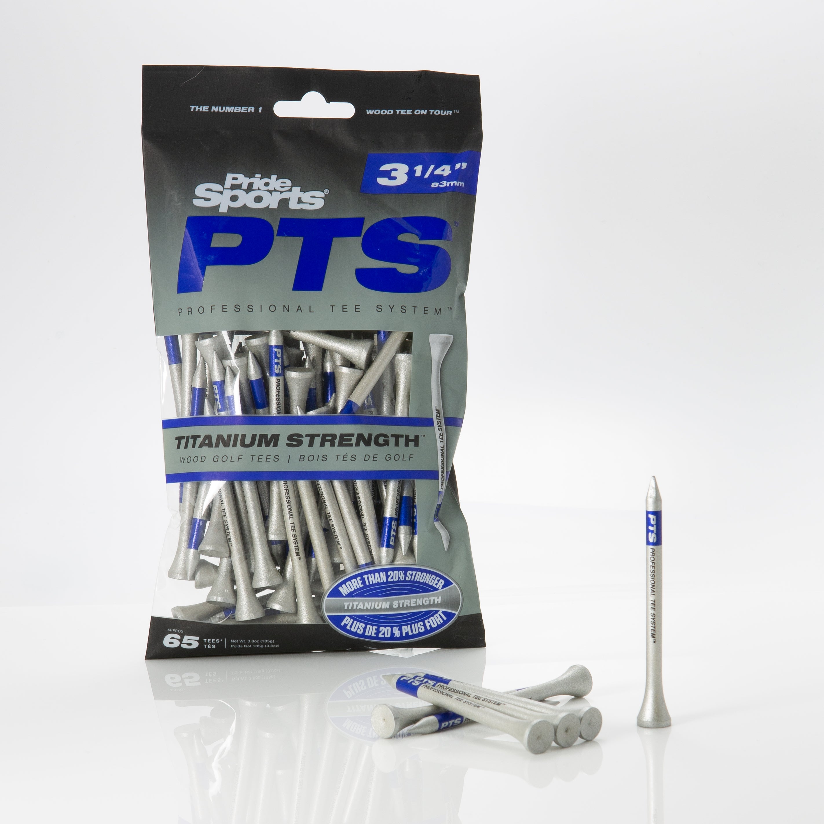 Professional Tee System™ (PTS) Titanium Strength™ Wood Golf Tees
