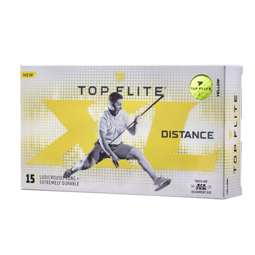 Top Flite XL Distance Golf Balls - Yellow - Plain