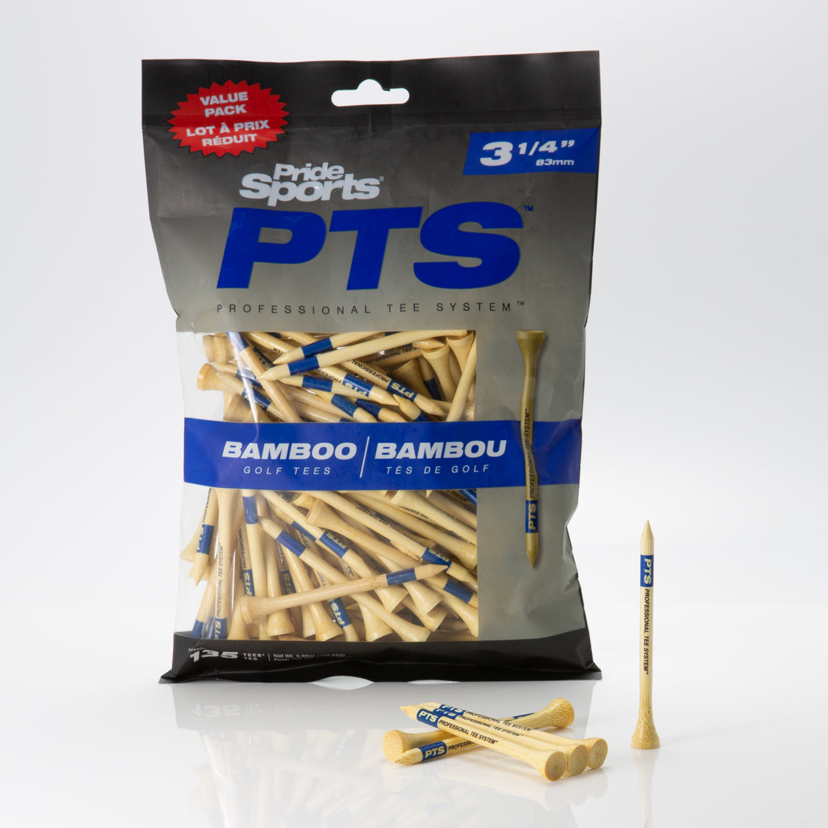3 ¼" PTS Bamboo Tees - Natural