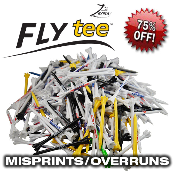 Zarma® FLYTee® Plastic Tees - Misprints/Overruns (Packs of 250 Tees)