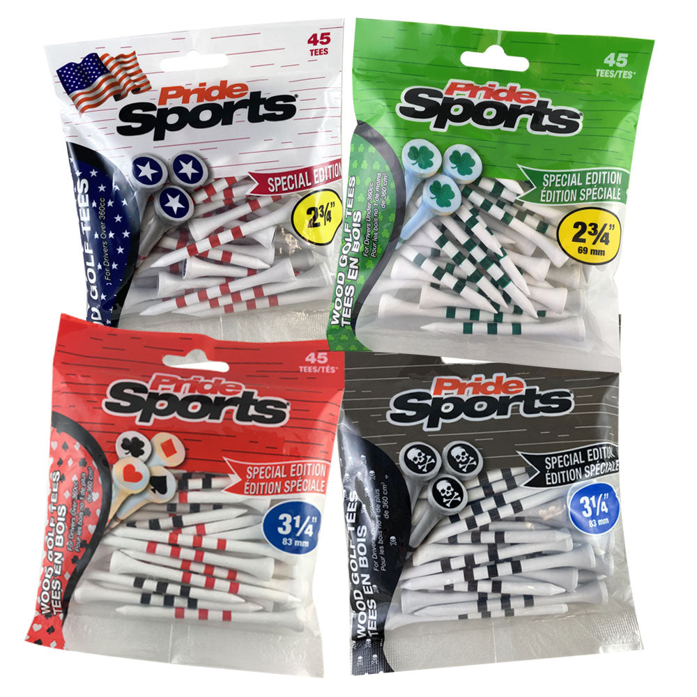 PrideSports Special Edition Wood Golf Tees - 45ct