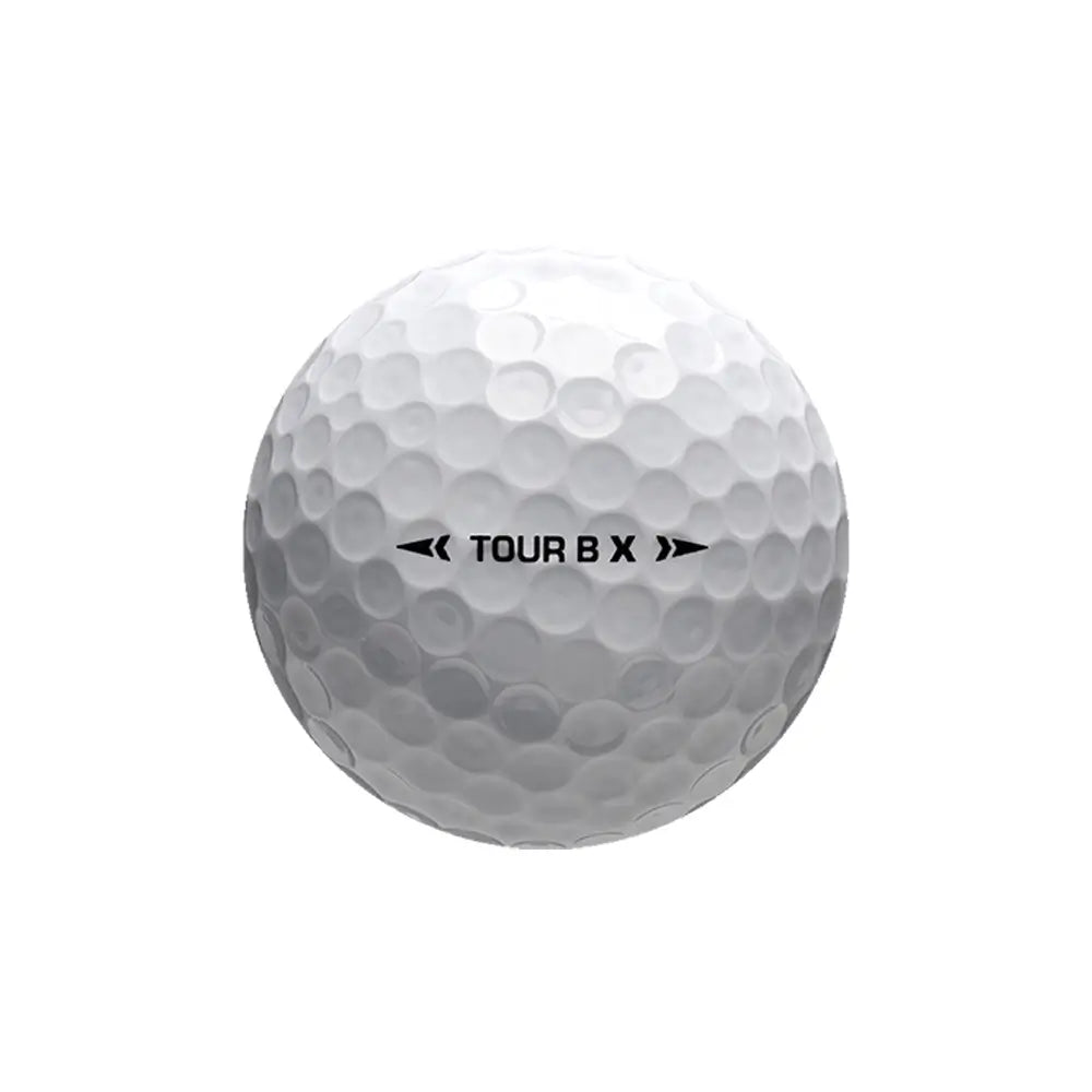 Golf ball with 'TOUR B X' branding on a white background
