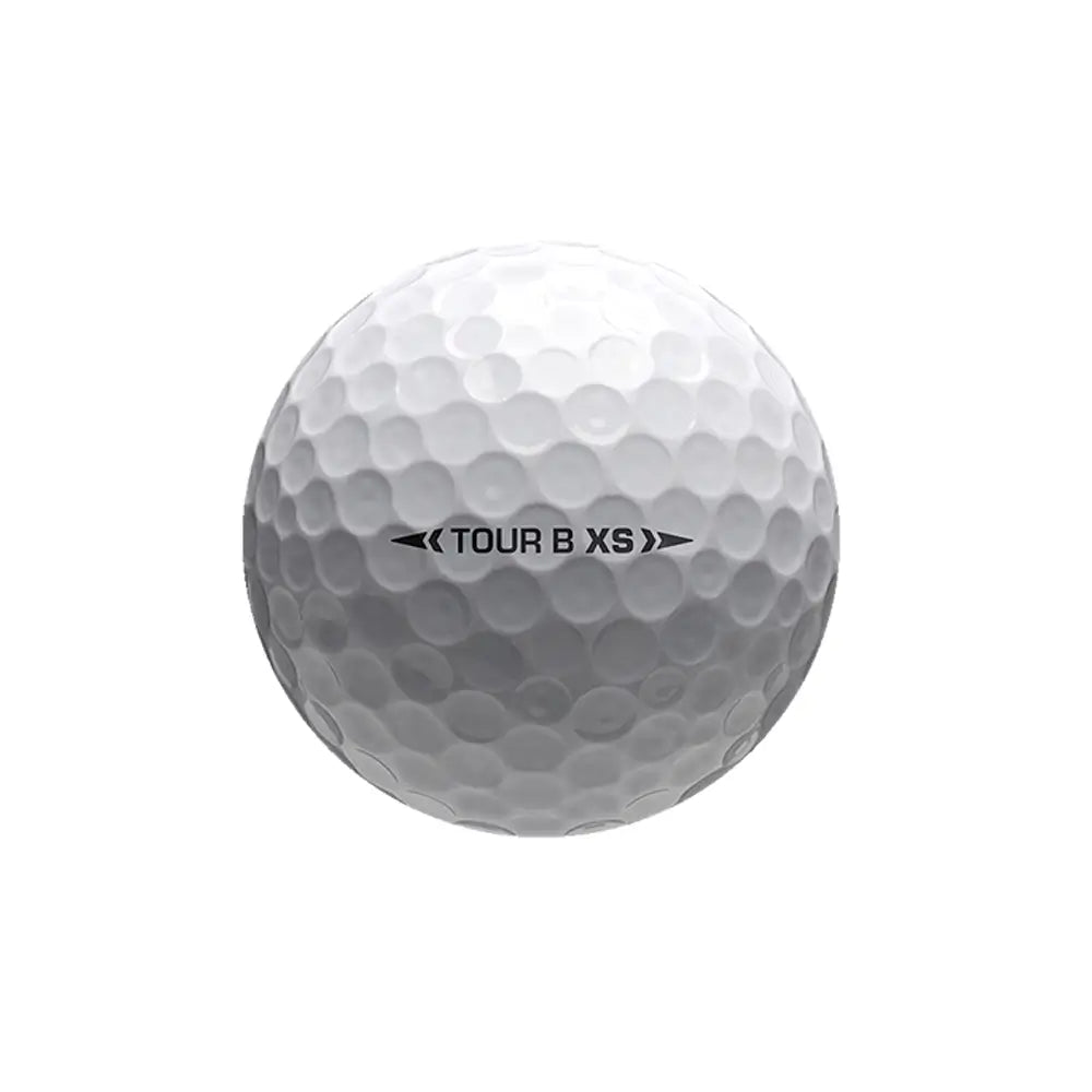 White golf ball with 'TOUR B XS' branding on a white background