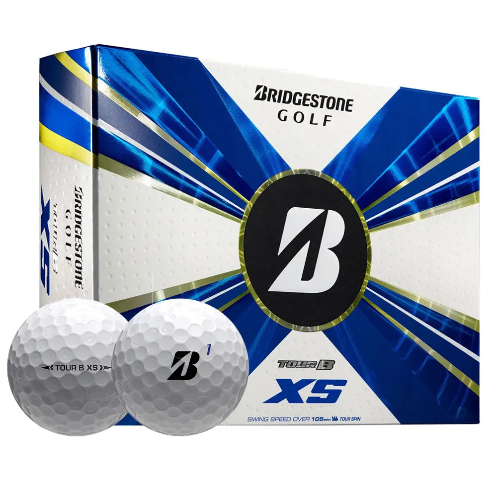Bridgestone golf balls with packaging on a white background