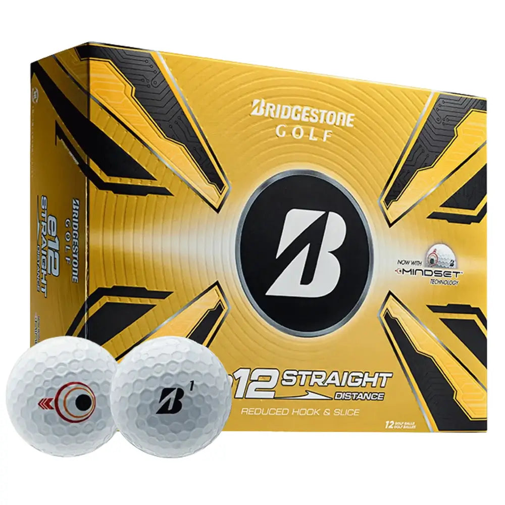 Bridgestone golf balls packaging with two balls in front