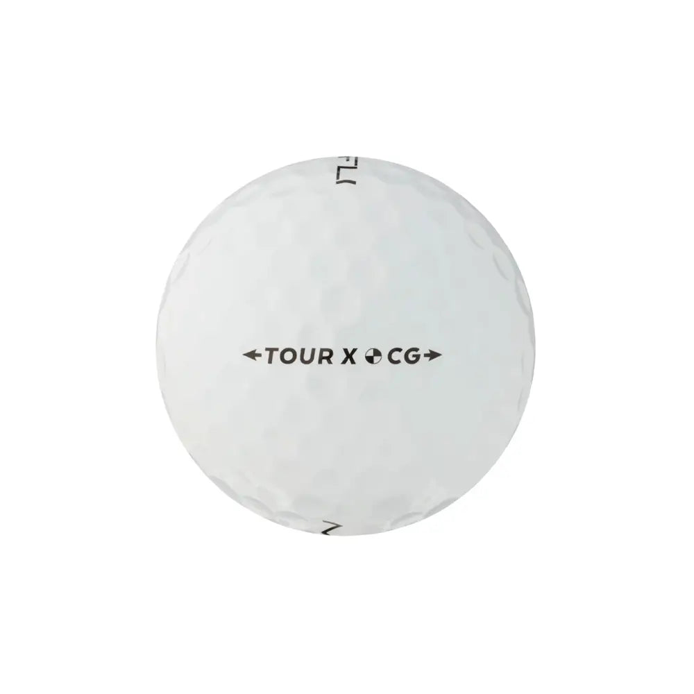 White golf ball with 'TOUR X CG' text on a white background