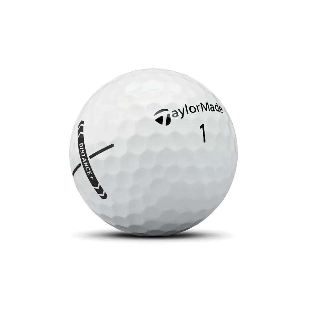 White golf ball with TaylorMade logo on a white background