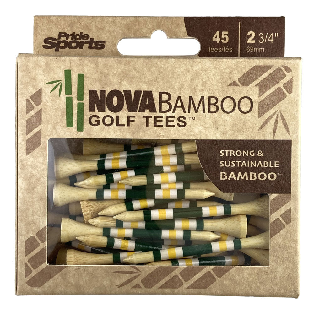 Nova Bamboo Golf Tees™ - White / Yellow / Green