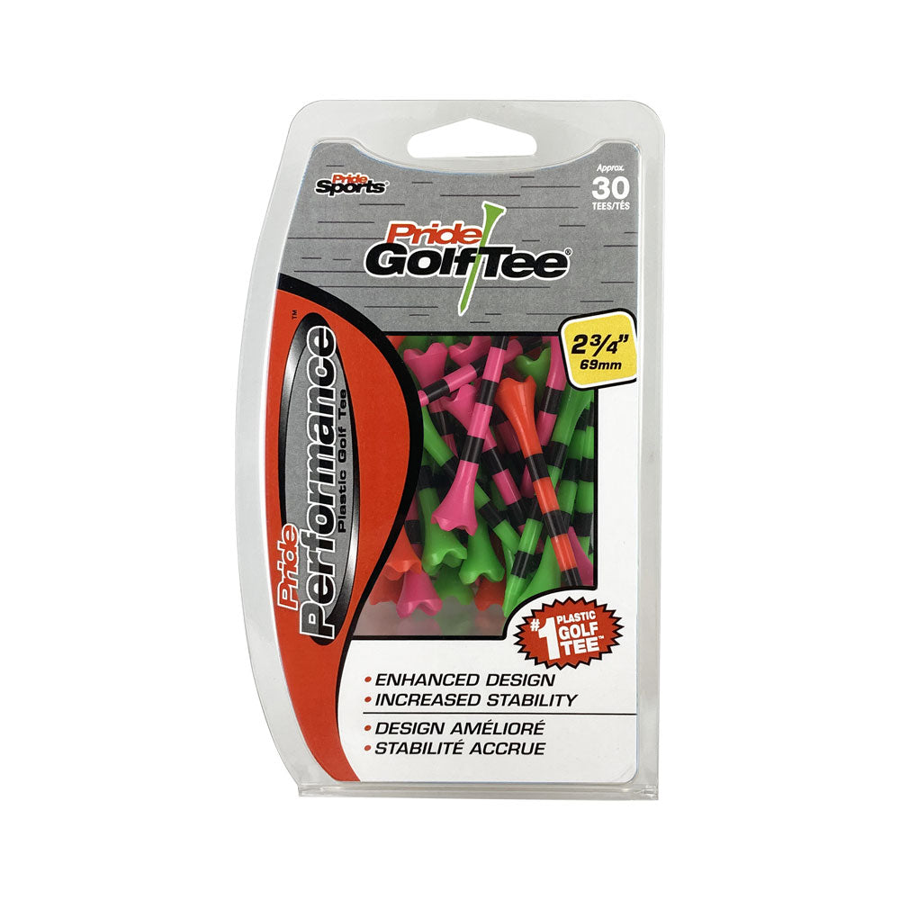 Pride Performance™ Plastic Tees - Striped 30ct Packs
