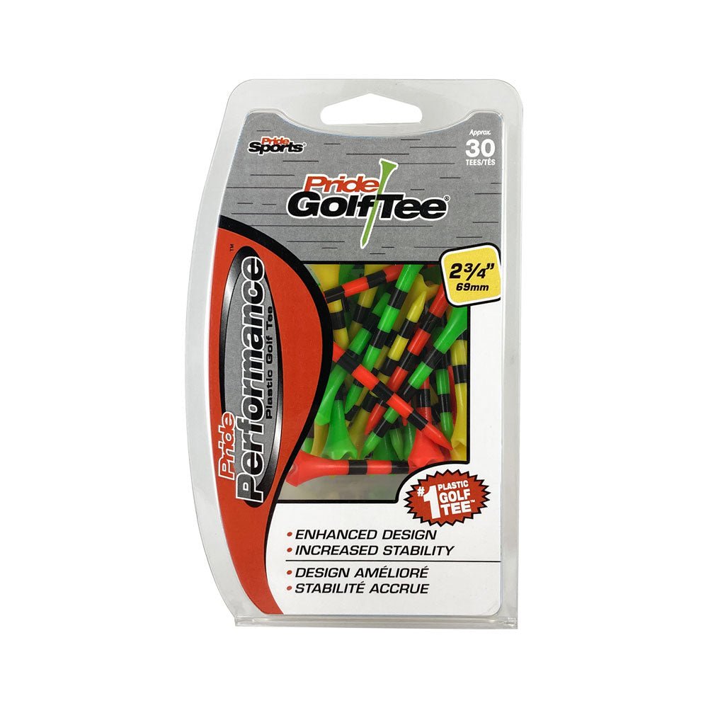 Pride Performance™ Plastic Tees - Striped 30ct Packs