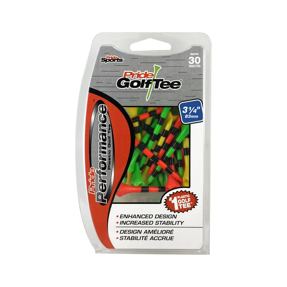 Pride Performance™ Plastic Tees - Striped 30ct Packs