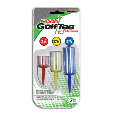 Pride Golf Tee Soft Performance Nylon Bristle Tees • 3-Tee Multi-Pack